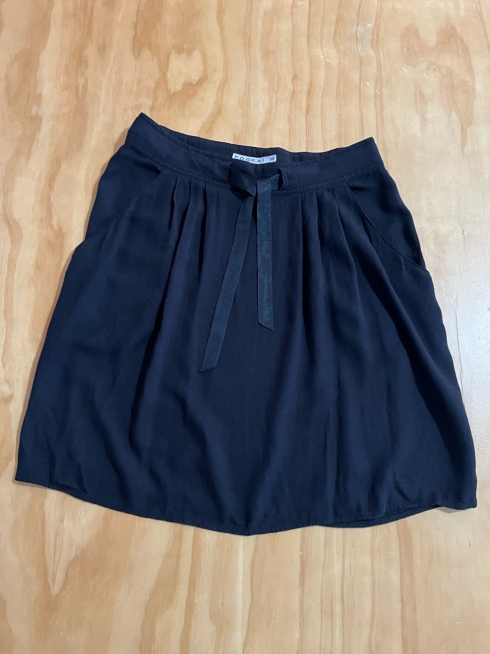 Kookai Black A-Line Drawstring Skirt